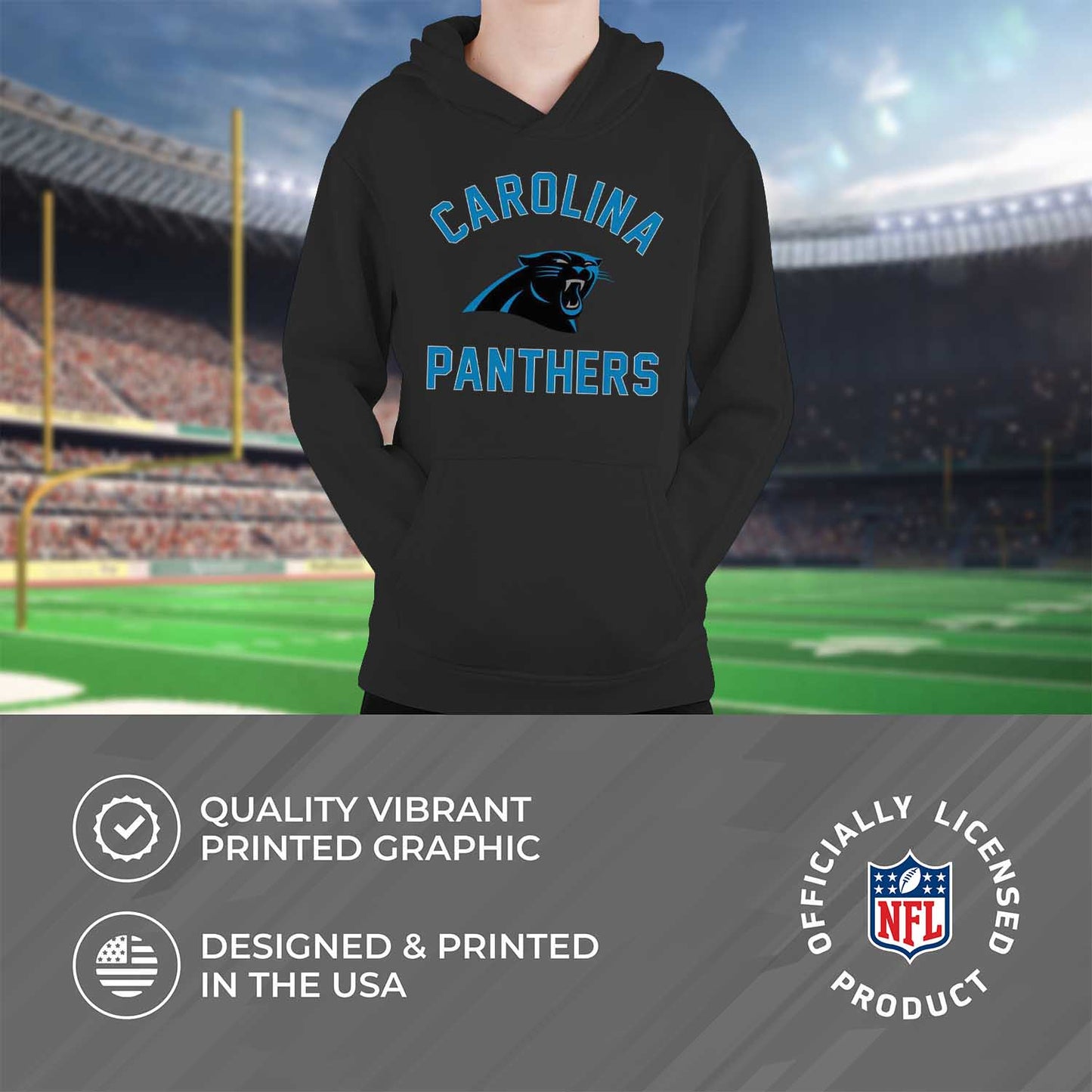 Carolina Panthers NFL Youth Gameday Hooded Sweatshirt - Black