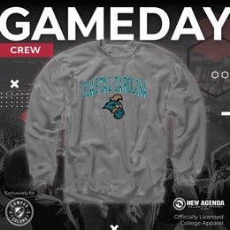 Coastal Carolina Chanticleers Adult Arch & Logo Soft Style Gameday Crewneck Sweatshirt - Graphite
