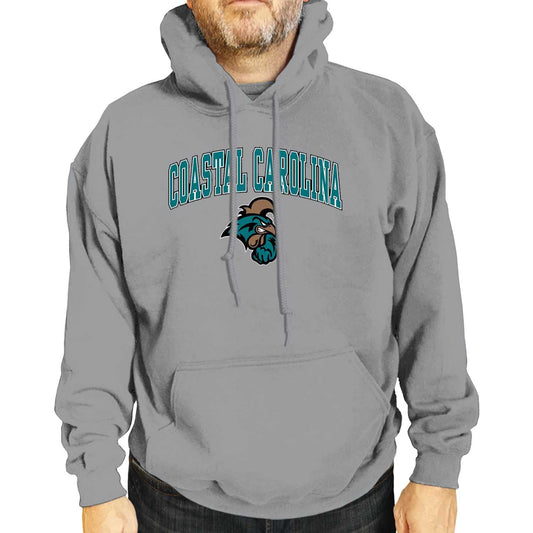Coastal Carolina Chanticleers Adult Arch & Logo Soft Style Gameday Hooded Sweatshirt - Graphite