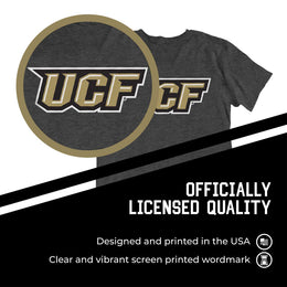 Central Florida Knights Campus Colors NCAA Adult Cotton Blend Charcoal Tagless T-Shirt - Charcoal