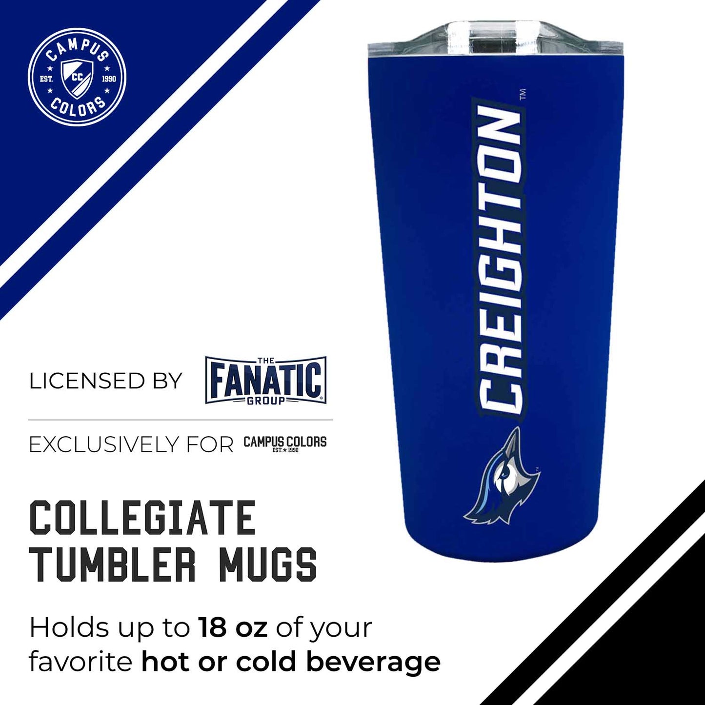 Creighton Bluejays NCAA Stainless Steel Tumbler perfect for Gameday - Blue