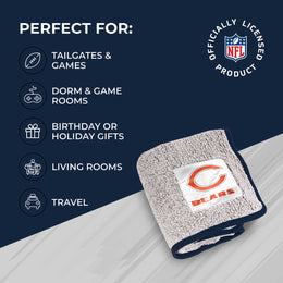 Chicago Bears NFL Silk Touch Sherpa Throw Blanket - Navy