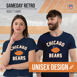 Chicago Bears NFL Adult Retro Gameday Unisex T-Shirt - Navy