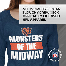 Chicago Bears NFL Womens Team Slogan Crew Neck - Navy