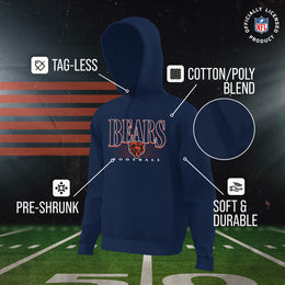 Chicago Bears NFL Adult Unisex Overtime Blueprint Soft Fleece Hooded Sweatshirt - Navy