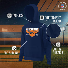 Chicago Bears NFL Adult Unisex Vintage Block Ultra Soft Fleece Hooded Sweatshirt - Navy