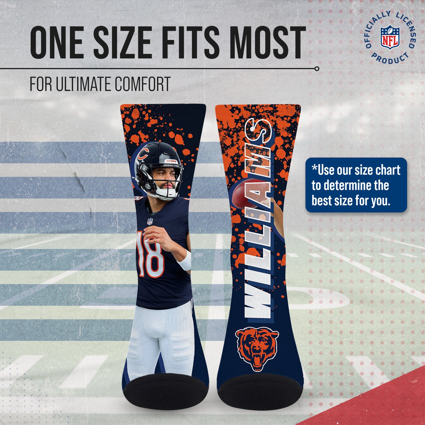 Chicago Bears NFL Adult Player Stripe Sock - Navy