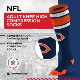 Chicago Bears NFL Adult Knee High-Performance Socks - Navy