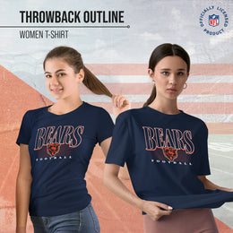 Chicago Bears NFL Womens Overtime Blueprint Tag-Less T-Shirt - Navy