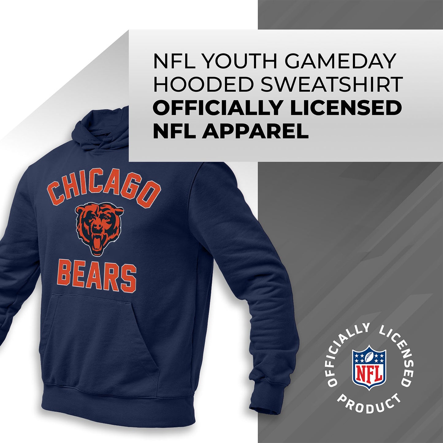 Chicago Bears NFL Youth Gameday Hooded Sweatshirt - Navy