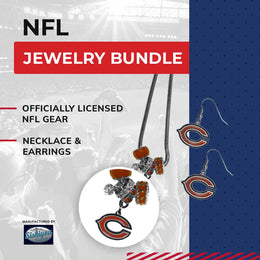 Chicago Bears NFL Game Day Necklace and Earrings - Silver