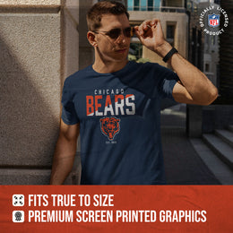 Chicago Bears Adult NFL Diagonal Fade Color Block T-Shirt - Navy