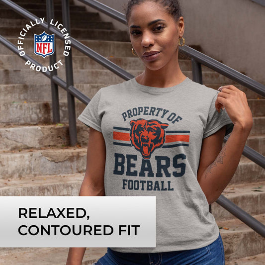 Chicago Bears NFL Womens Short Sleeve Property of Tshirt - Gray