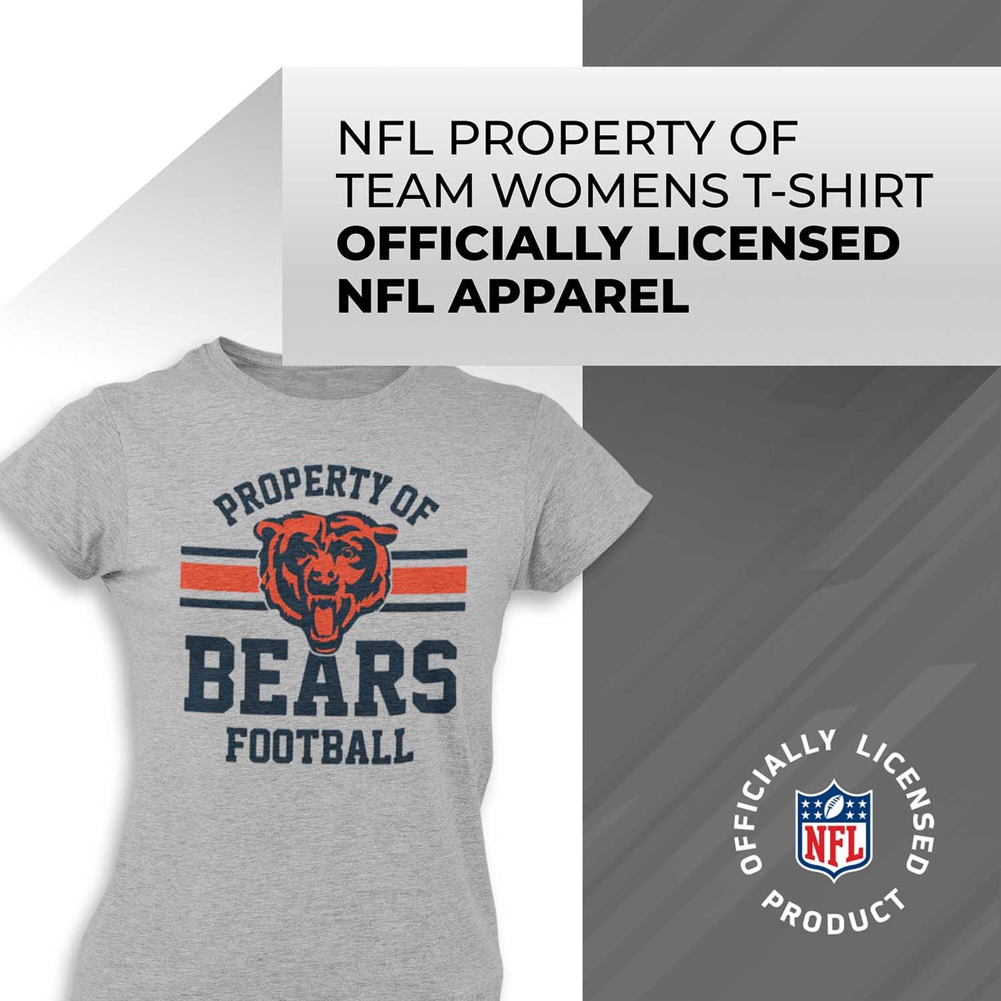 Chicago Bears NFL Womens Short Sleeve Property of Tshirt - Gray