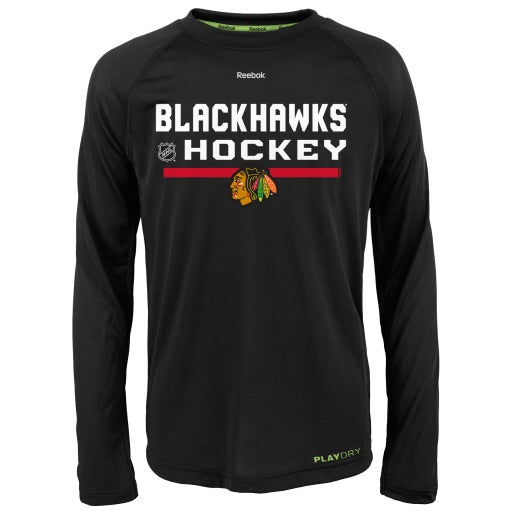 Chicago Blackhawks  Youth Speedwick Long Sleeve T-Shirt - Black