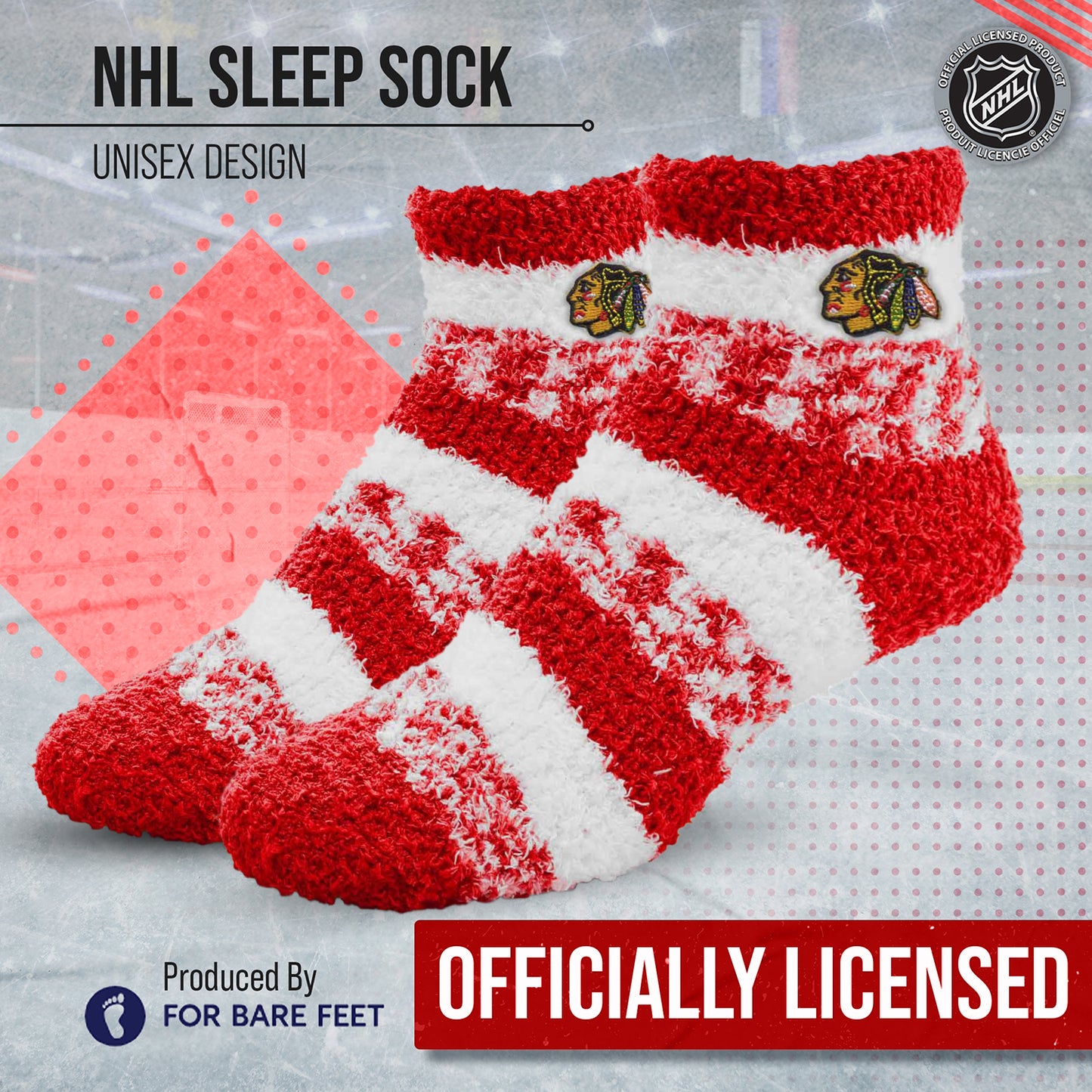 Chicago Blackhawks NHL Unisex Cozy Sleep Socks - Red