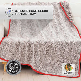 Chicago Blackhawks NHL Silk Touch Sherpa Throw Blanket - Red