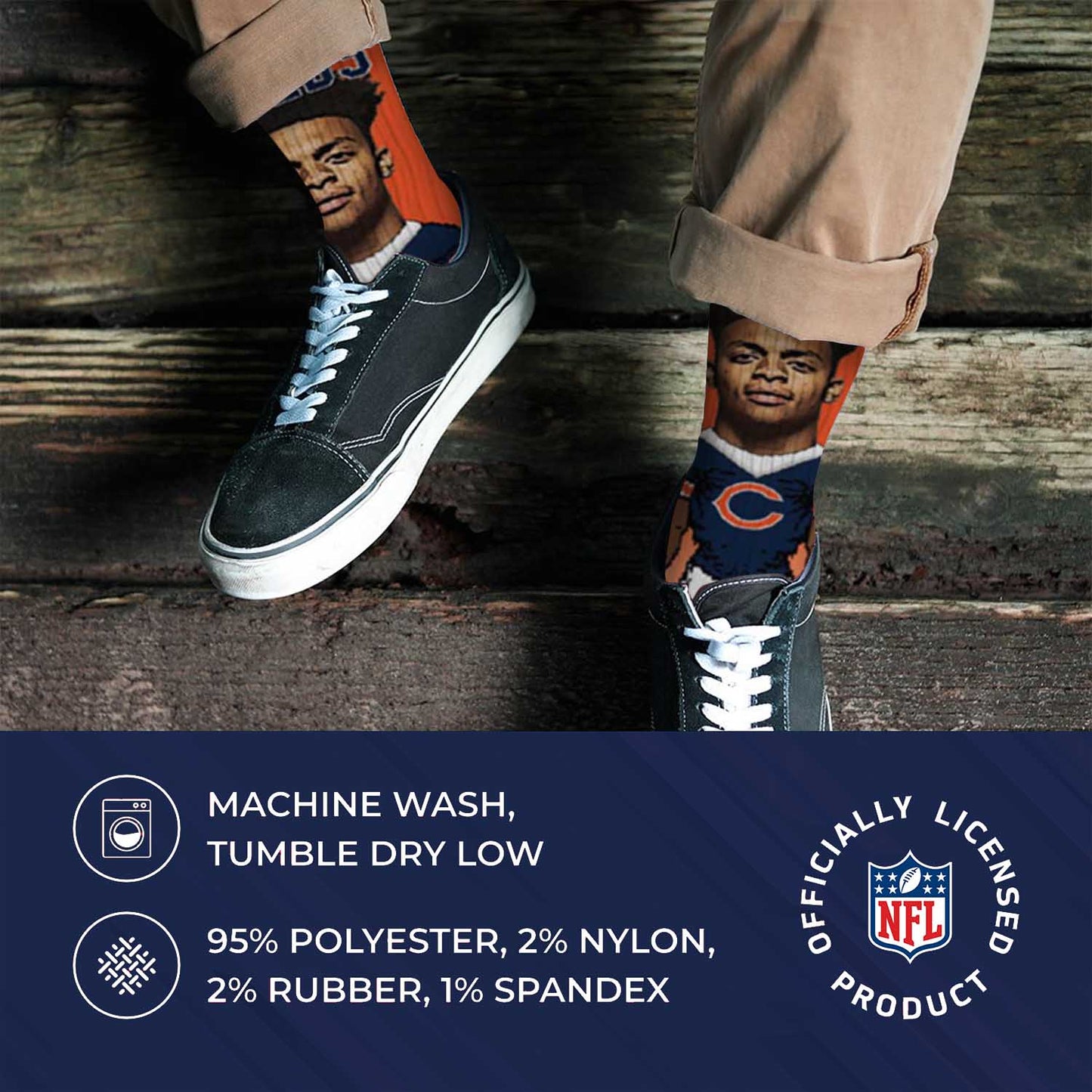 Chicago Bears NFL V Curve Socks - Orange