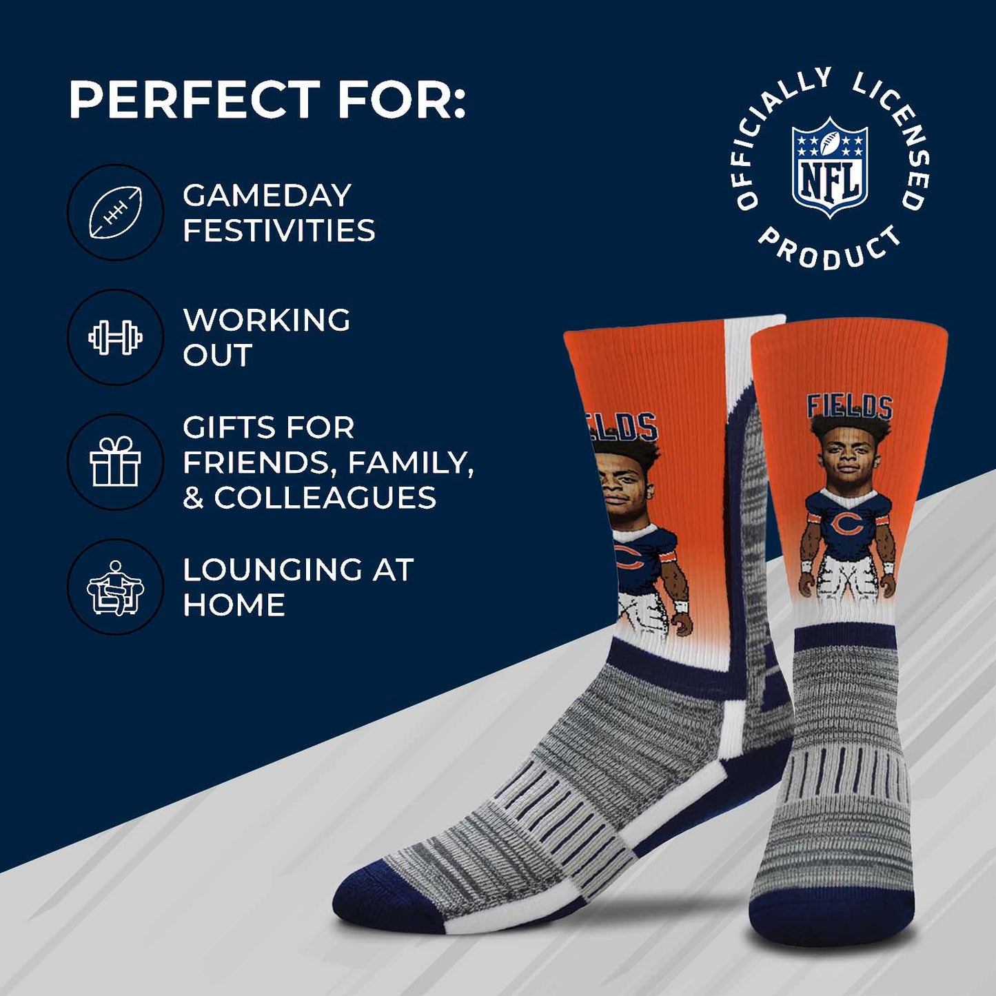 Chicago Bears NFL V Curve Socks - Orange