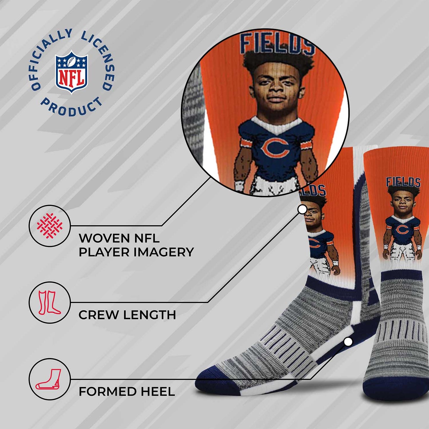 Chicago Bears NFL V Curve Socks - Orange