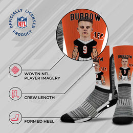 Cincinnati Bengals NFL Adult V Curve MVP Player Crew Socks - Orange