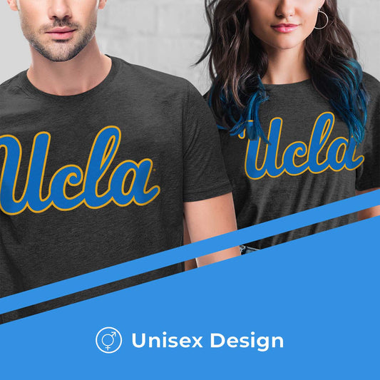 UCLA Bruins Campus Colors NCAA Adult Cotton Blend Charcoal Tagless T-Shirt - Charcoal