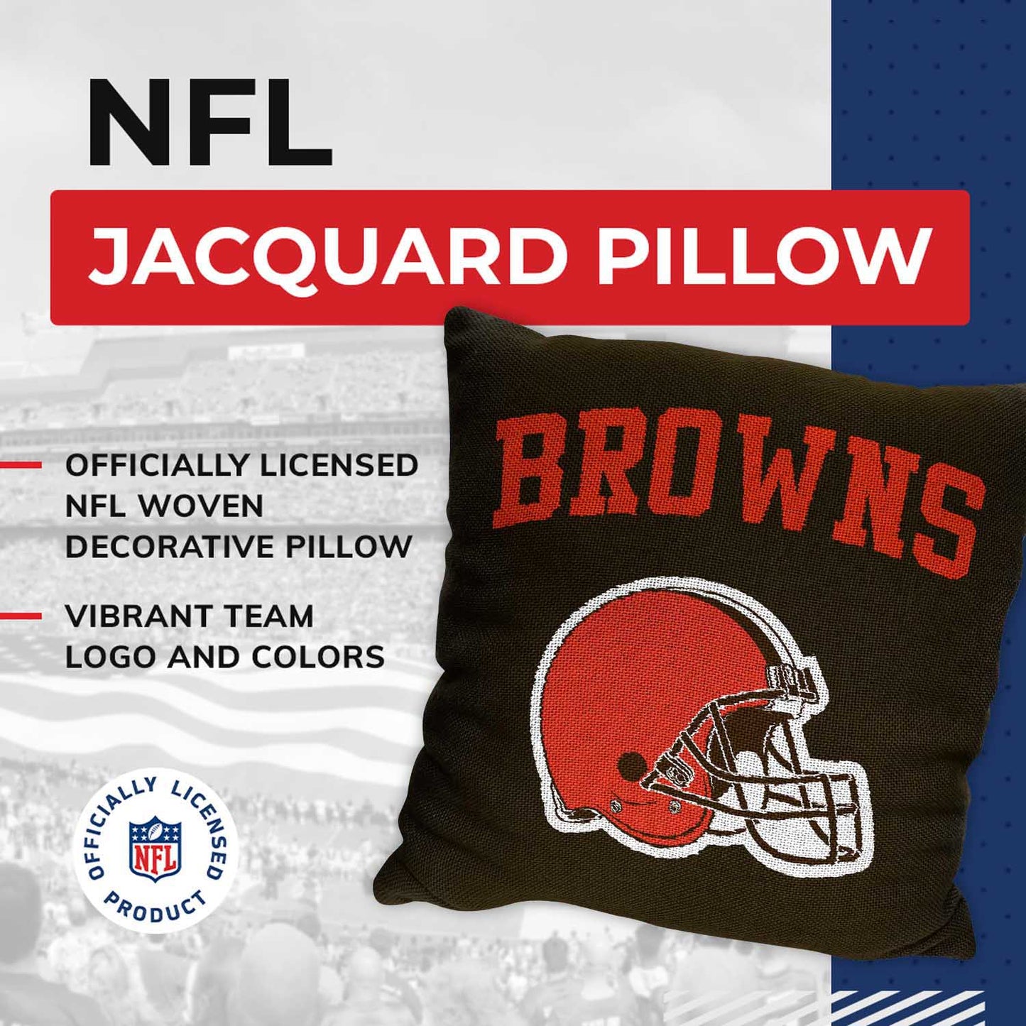 Cleveland Browns NFL Decorative Football Throw Pillow - Brown