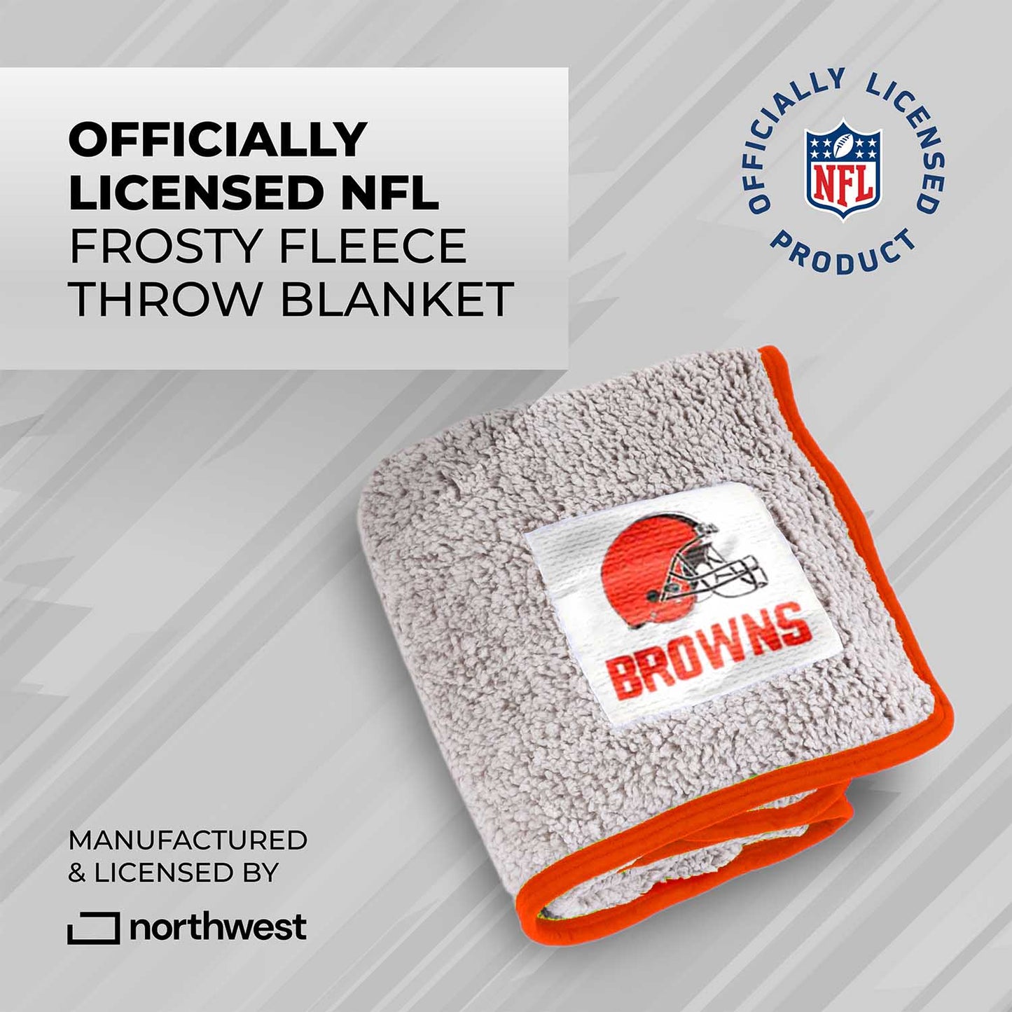 Cleveland Browns NFL Silk Touch Sherpa Throw Blanket - Orange
