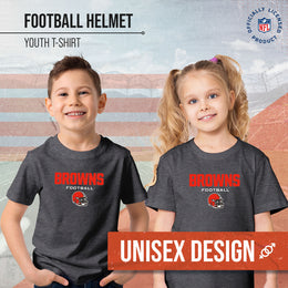Cleveland Browns NFL Youth Football Helmet Tagless T-Shirt - Charcoal