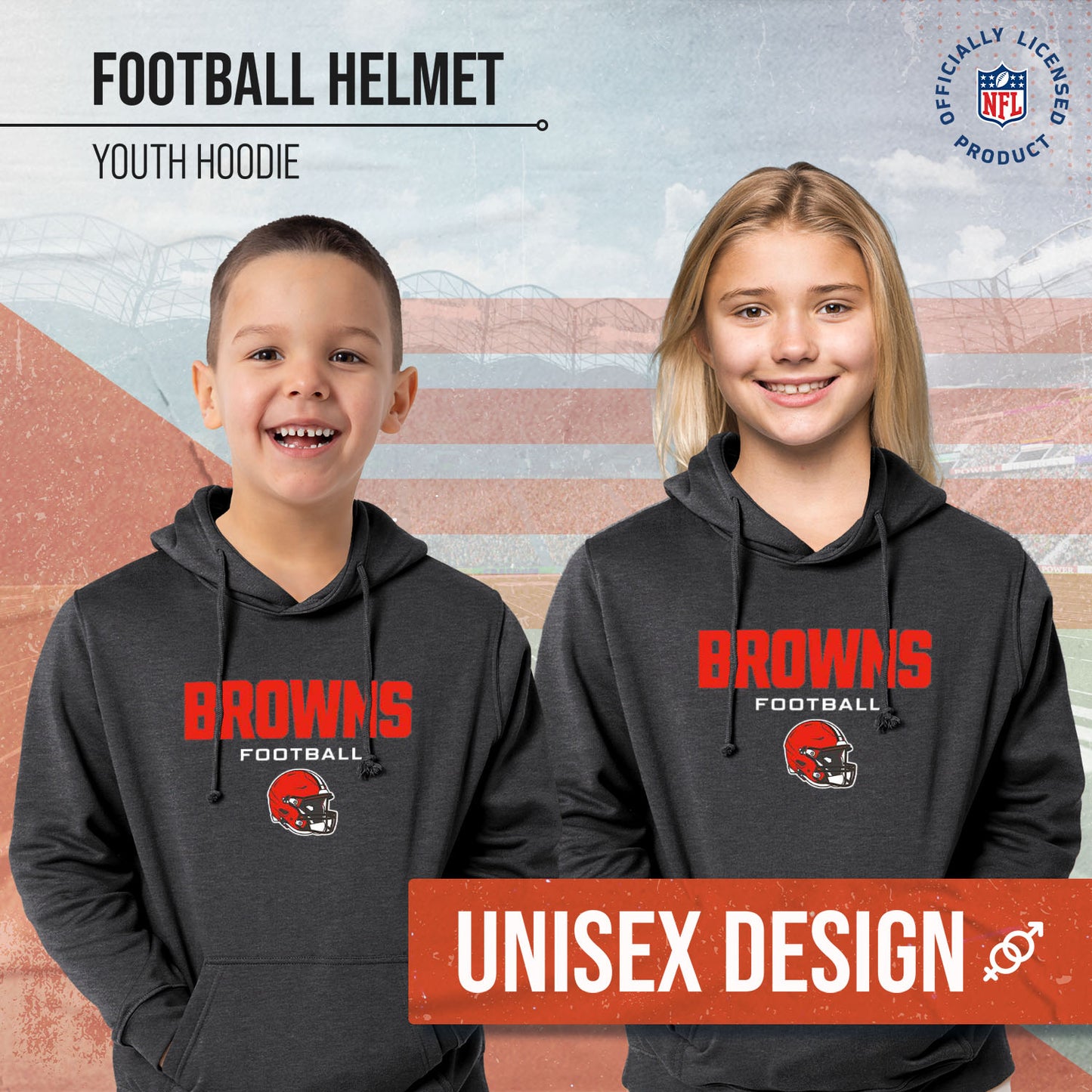 Cleveland Browns NFL Youth Football Helmet Hood - Charcoal