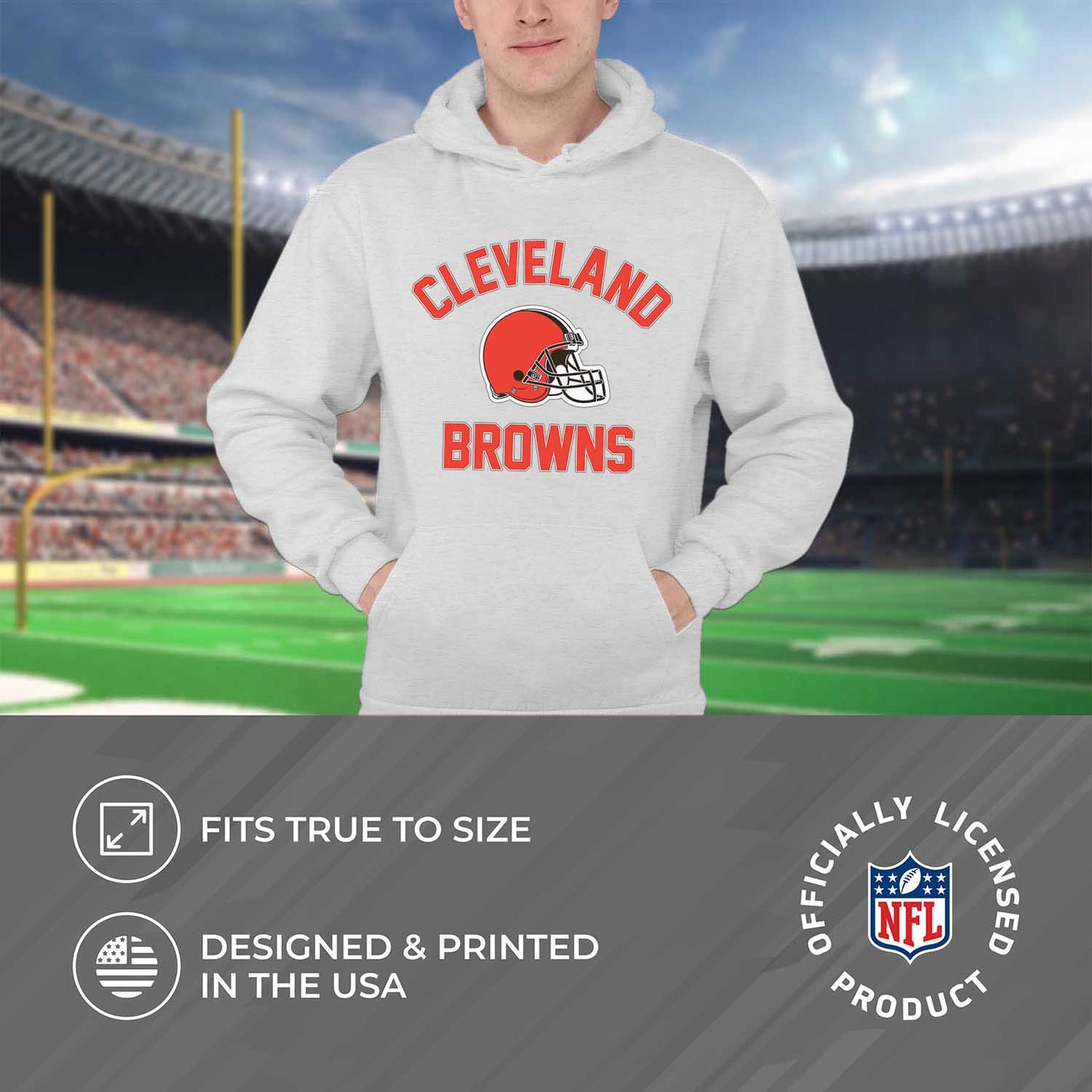 Cleveland Browns NFL Adult Gameday Hooded Sweatshirt - Sport Gray