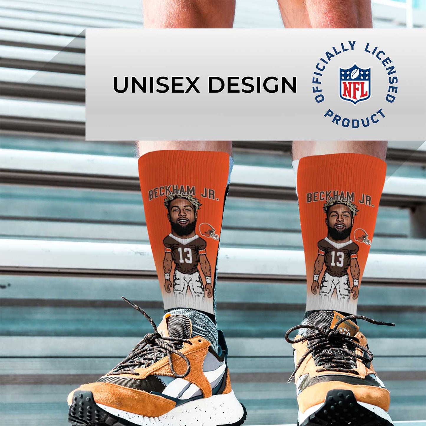 Cleveland Browns NFL Youth V Curve MVP Odell Beckham Jr. Player Crew Socks - Orange #13