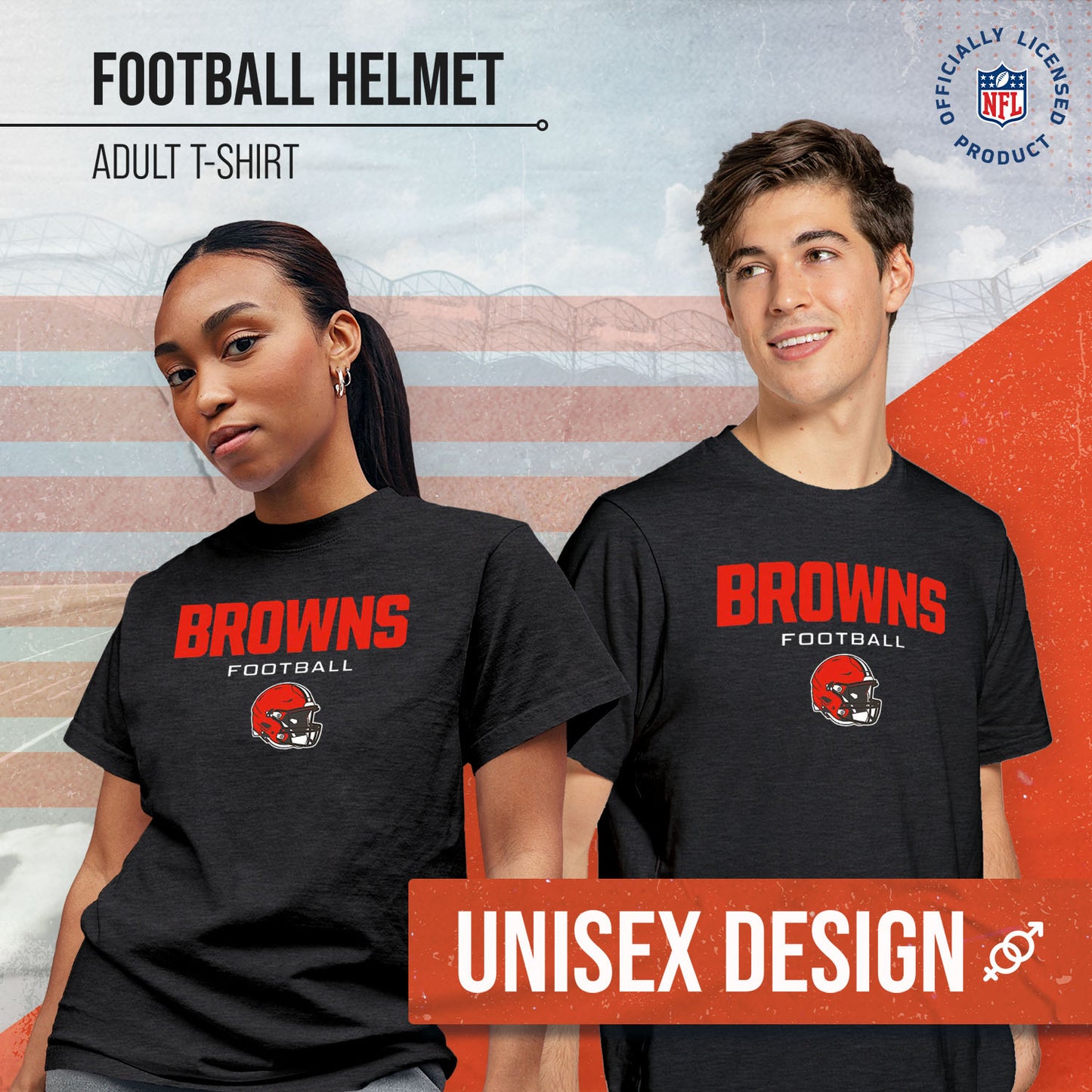 Cleveland Browns NFL Adult Football Helmet Tagless T-Shirt - Charcoal