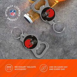 Cleveland Browns NFL Bottle Opener Keychain Bundle - Black