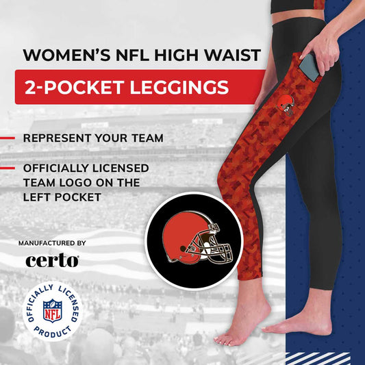 Cleveland Browns NFL High Waisted Leggings for Women - Black