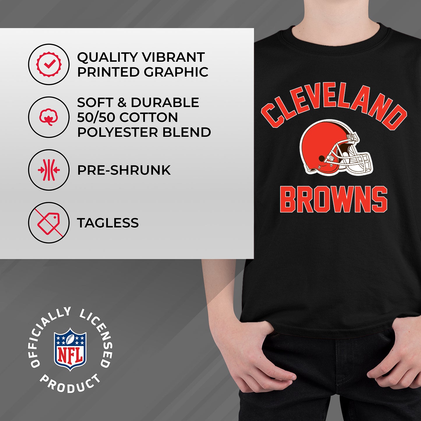 Cleveland Browns NFL Youth Gameday Football T-Shirt - Black