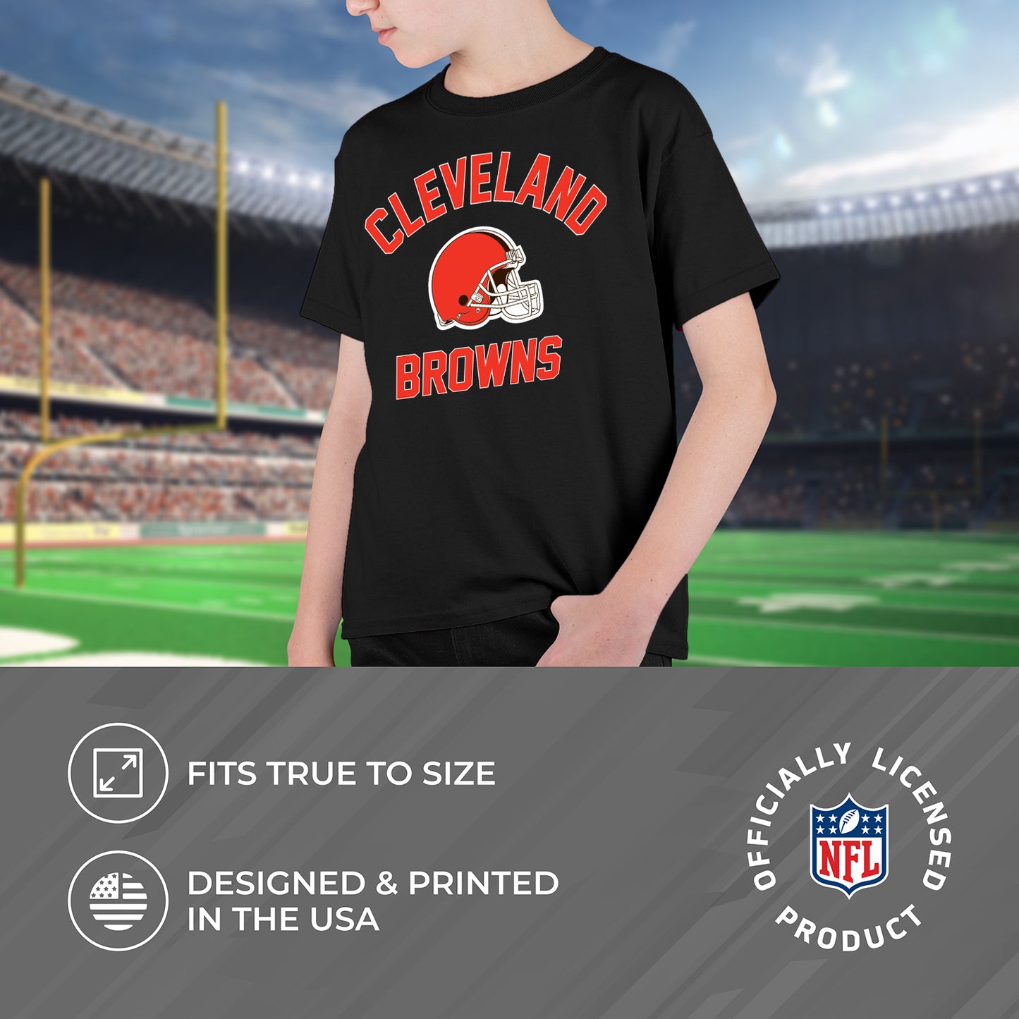 Cleveland Browns NFL Youth Gameday Football T-Shirt - Black