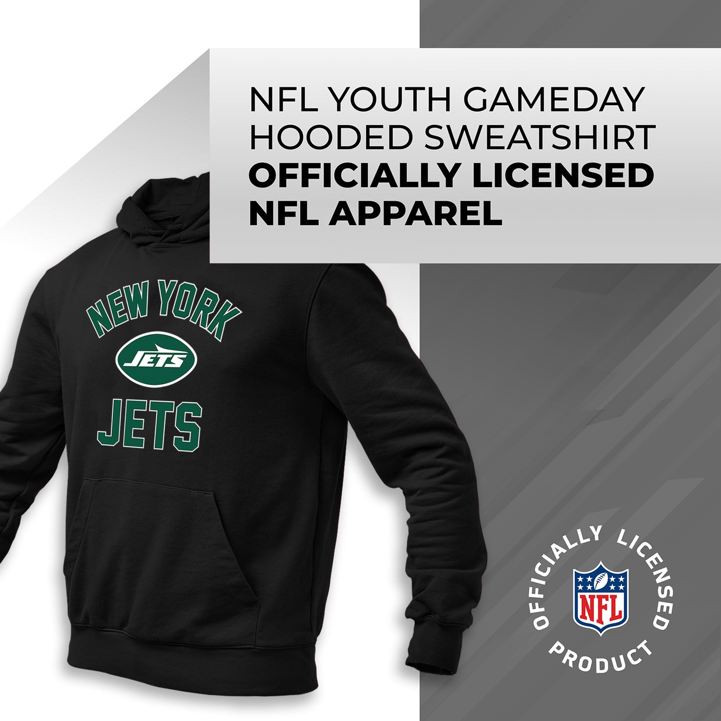 New York Jets NFL Youth Gameday Hooded Sweatshirt - Black