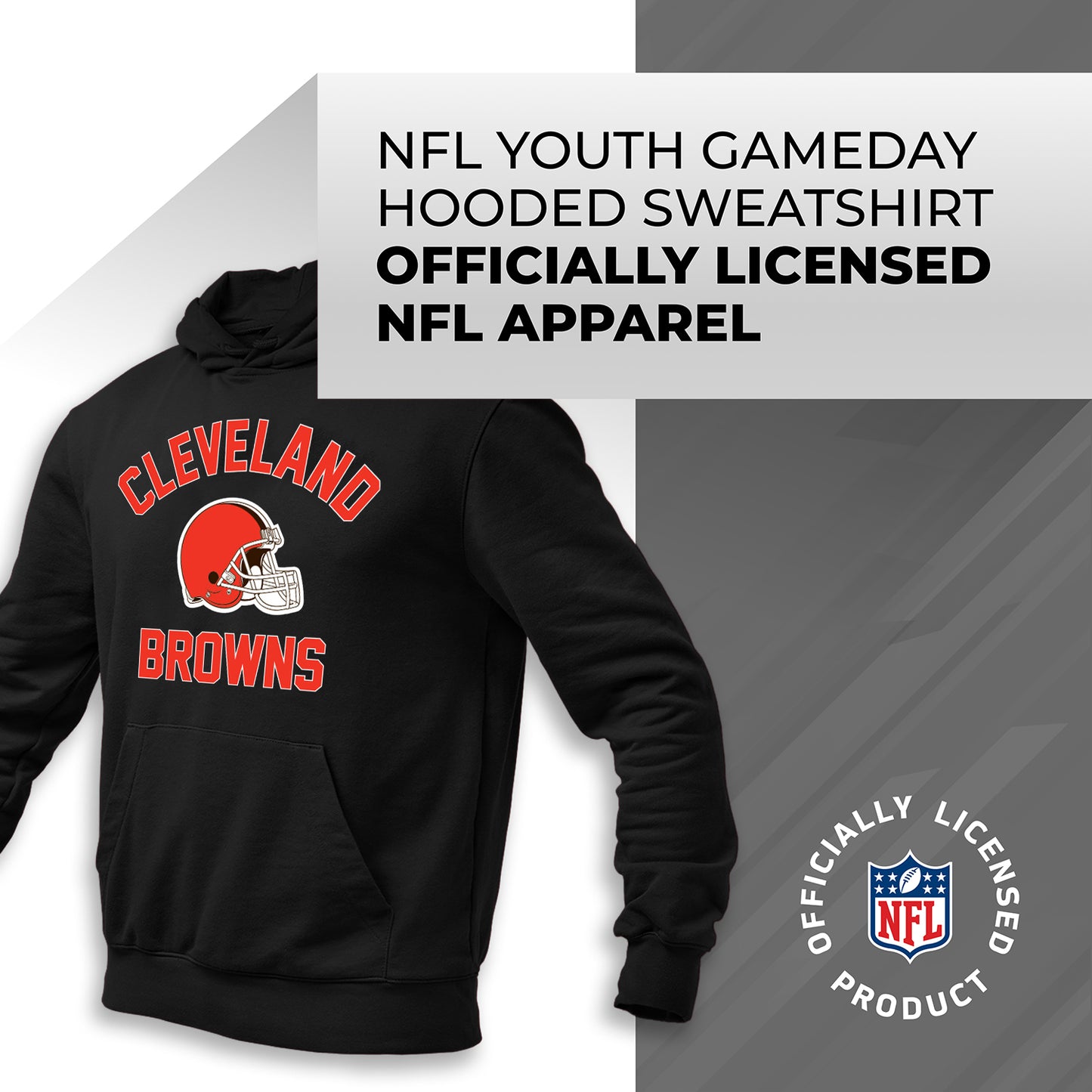 Cleveland Browns NFL Youth Gameday Hooded Sweatshirt - Black