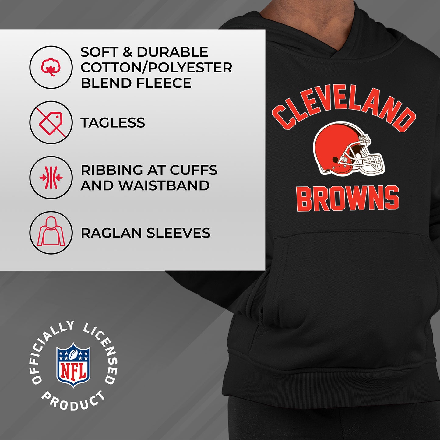 Cleveland Browns NFL Youth Gameday Hooded Sweatshirt - Black