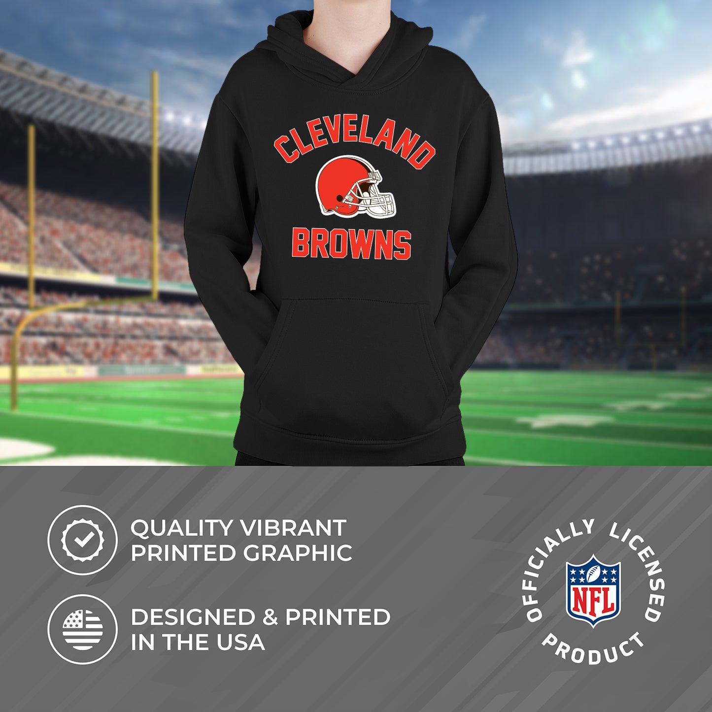 Cleveland Browns NFL Youth Gameday Hooded Sweatshirt - Black