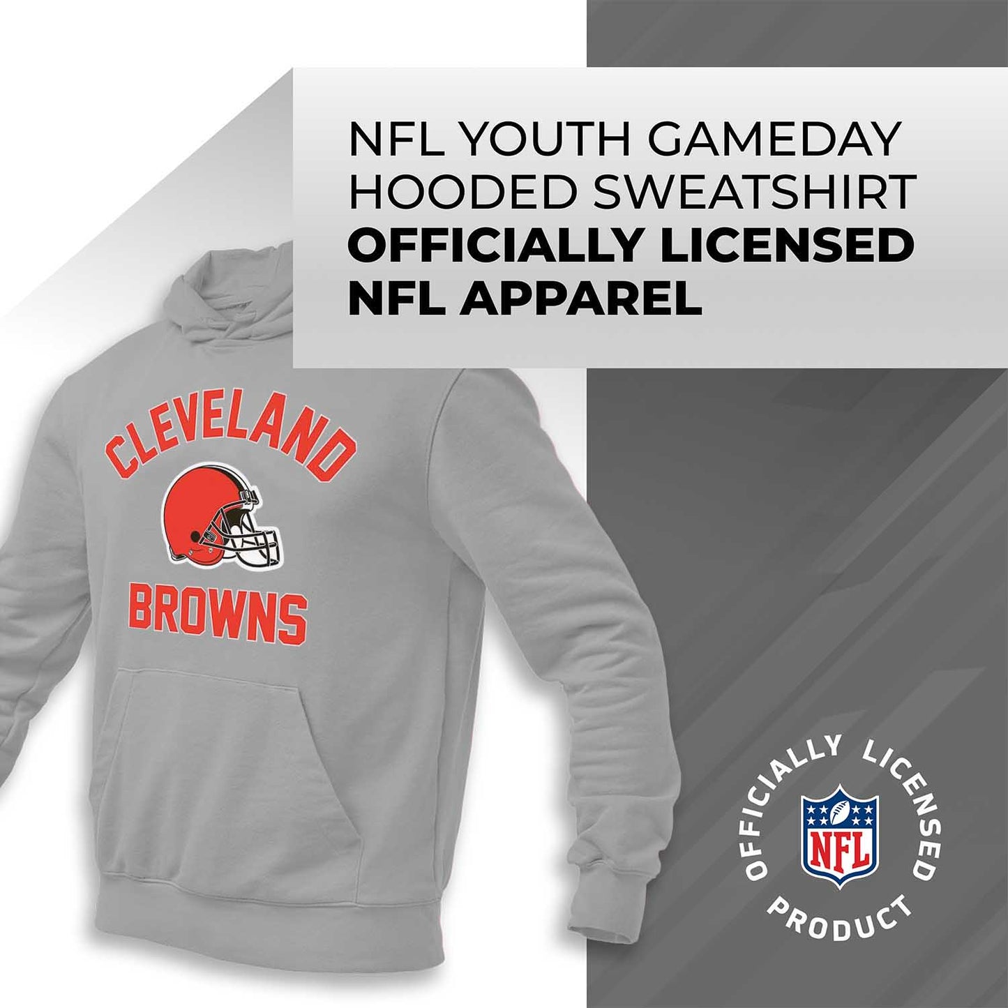 Cleveland Browns NFL Youth Gameday Hooded Sweatshirt - Gray