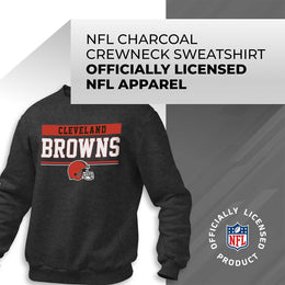Cleveland Browns NFL Adult Long Sleeve Team Block Charcoal Crewneck Sweatshirt - Charcoal