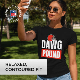 Cleveland Browns NFL Womens Team Slogan Short Sleeve Tshirt - Black
