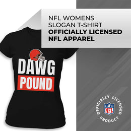 Cleveland Browns NFL Womens Team Slogan Short Sleeve Tshirt - Black