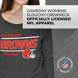 Cleveland Browns NFL Womens Crew Neck Light Weight - Black