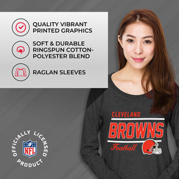 Cleveland Browns NFL Womens Crew Neck Light Weight - Black