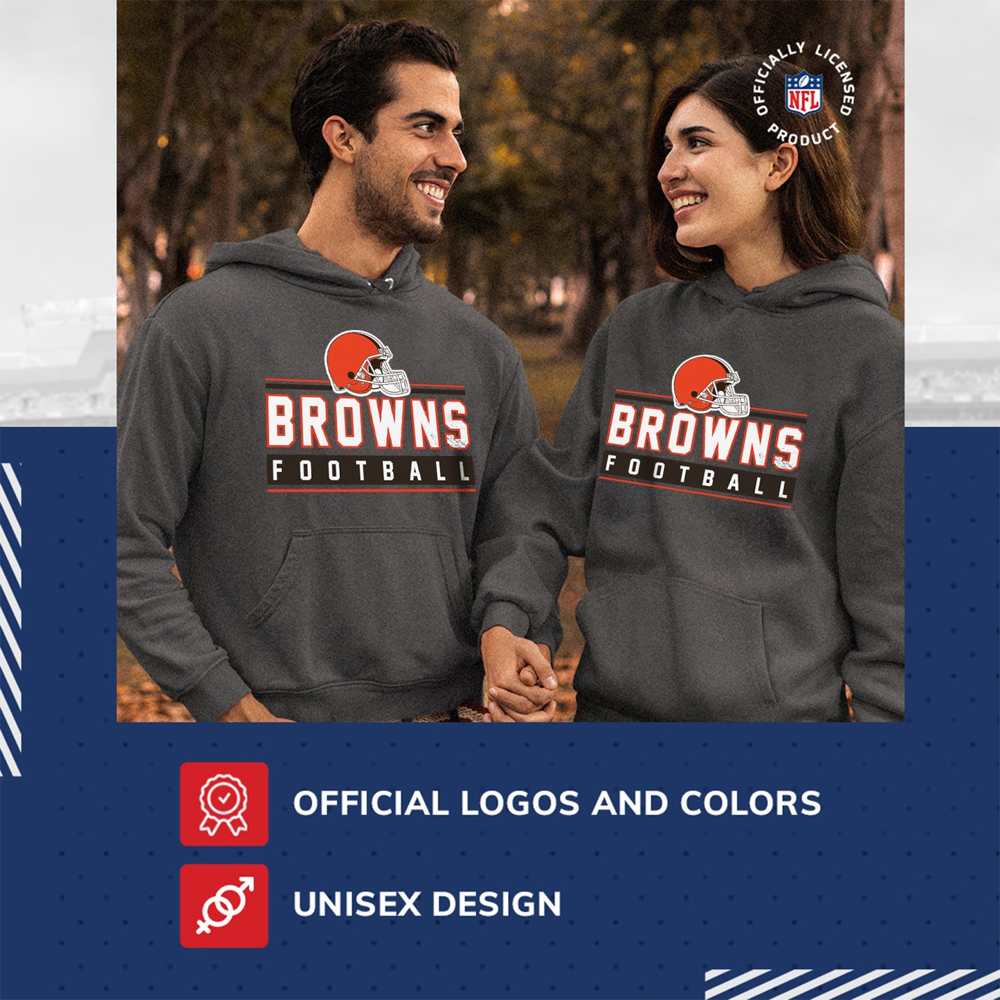 Cleveland Browns NFL Adult True Fan Hooded Charcoal Sweatshirt - Charcoal
