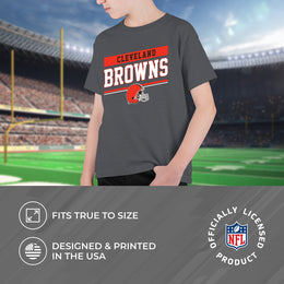 Cleveland Browns NFL Youth Short Sleeve Charcoal T Shirt - Charcoal