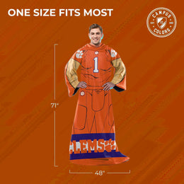 Clemson Tigers NCAA Team Wearable Blanket with Sleeves - Orange